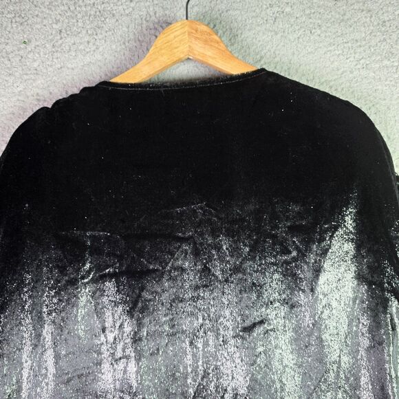 Kendall Kylie Black Sparkle Velvet Ruched Shoulders Party Jacket Size 14 16 NWT - Picture 14 of 16